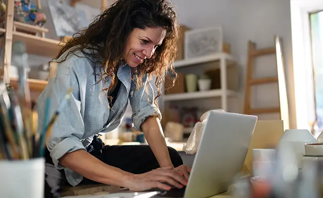 business woman on laptop